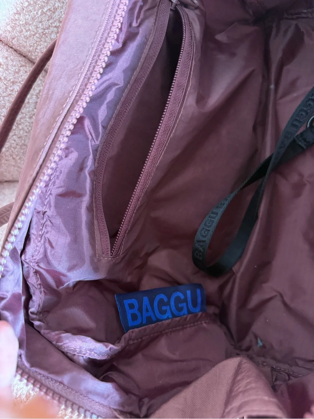 Baggu Medium Nylon Bowler Bag Mahogany